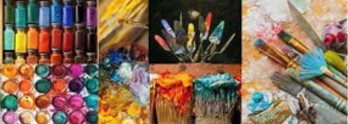 colori pennelli e strumenti artistici